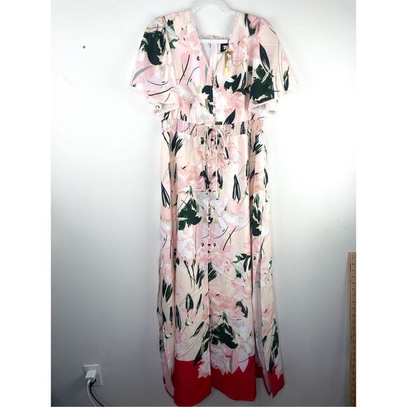 NWT Alexia Admor Gianna V Neck Maxi Size 6 in‎ Blush Painted - Picture 2 of 14